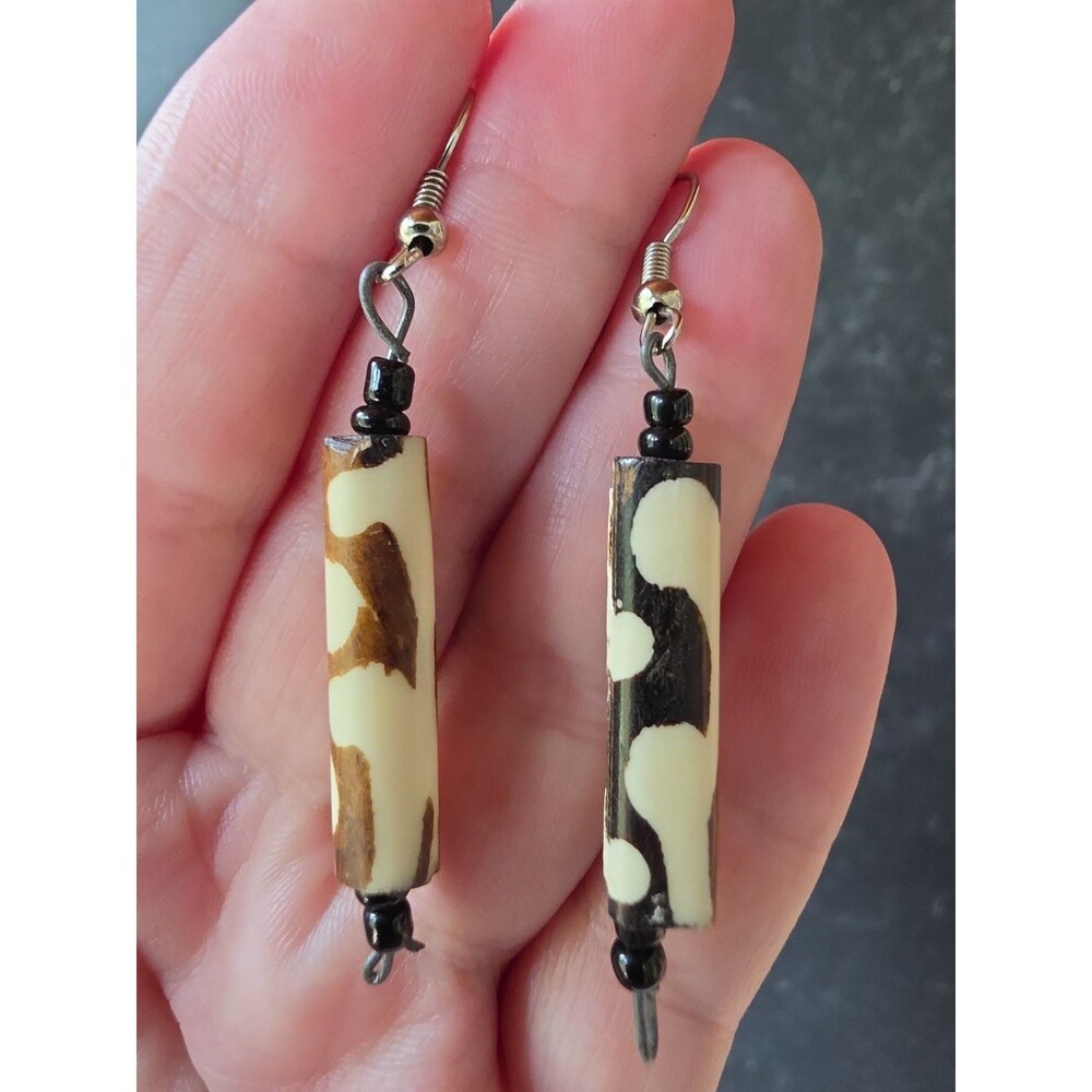 Beaded Dangling Pierced Earrings Vintage Costume Jewelry READ Description